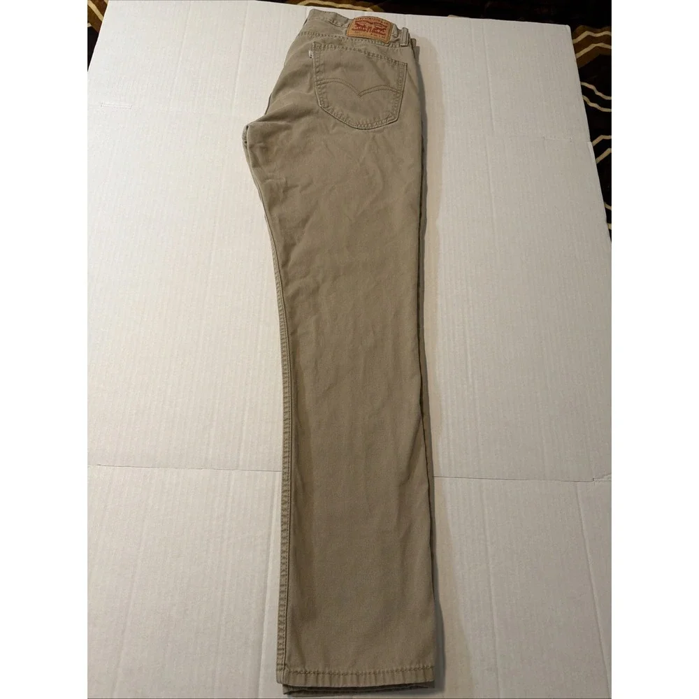 Levis 511 Slim Fit Khaki Tan Pants Mens 36x34 Chino Trousers Stretch Cotton